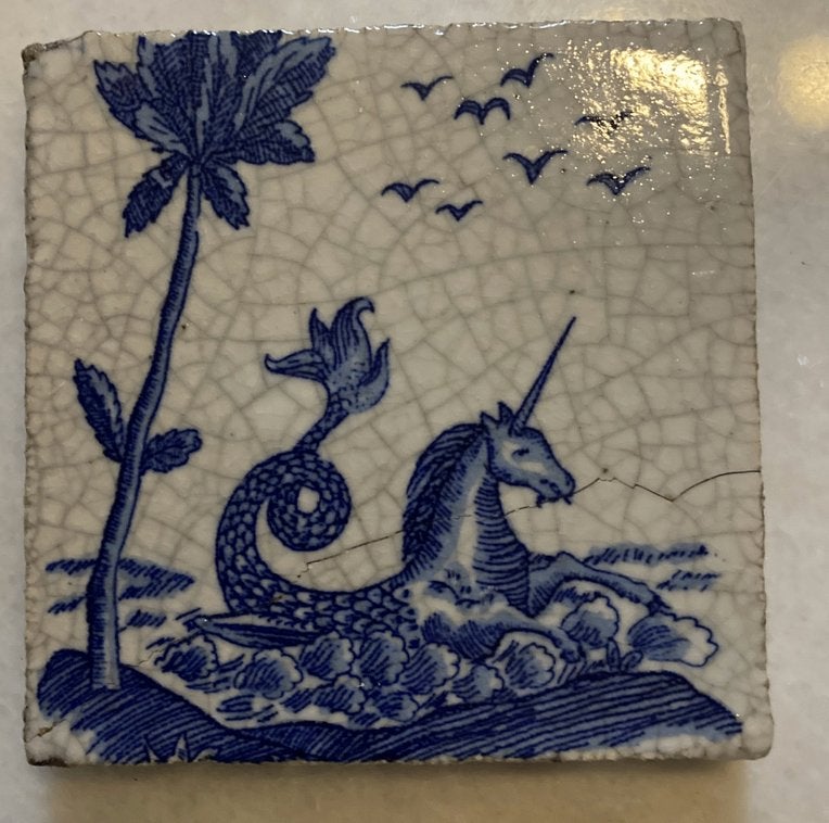 antieke tegels in delfts Blauw, Ophalen
