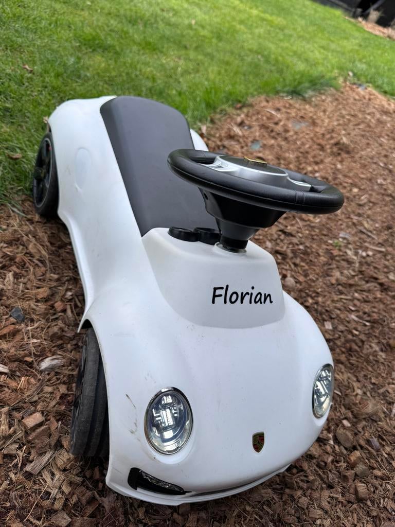 Porsche wit kinderauto, Ophalen