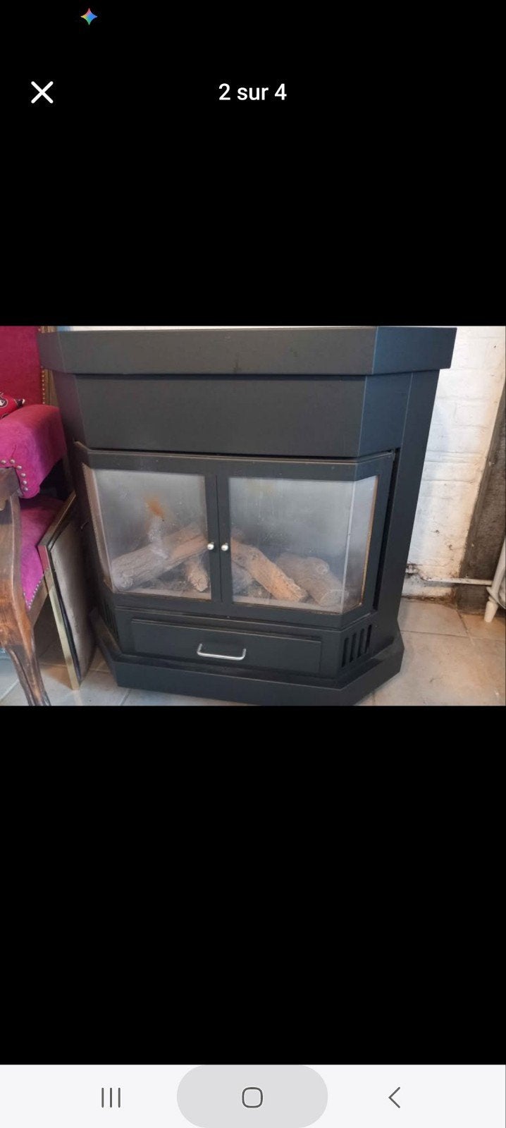 Foyer au gaz, Enlèvement, Utilisé, Cheminée au gaz