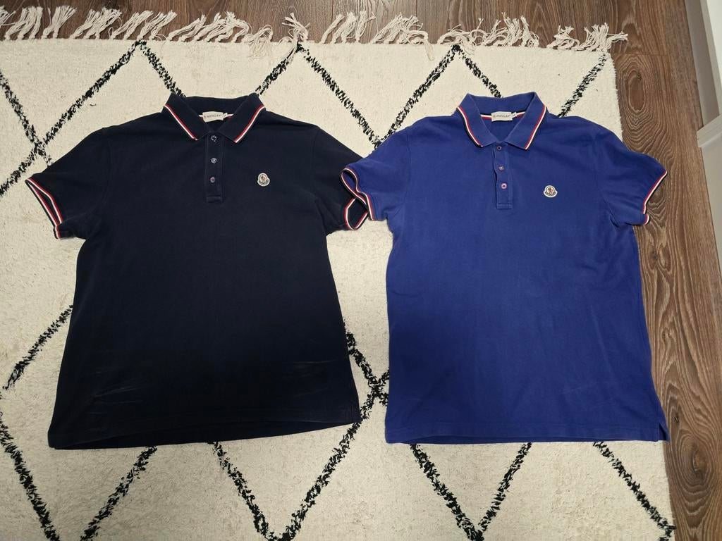 2 Moncler polo's maat L, Ophalen, Maat 52/54 (L), Moncler, Blauw