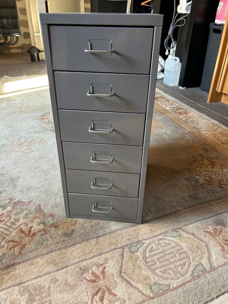 Caisson de bureau à 6 tiroirs en métal, Autres lieux, Enlèvement, Utilisé, Autres types