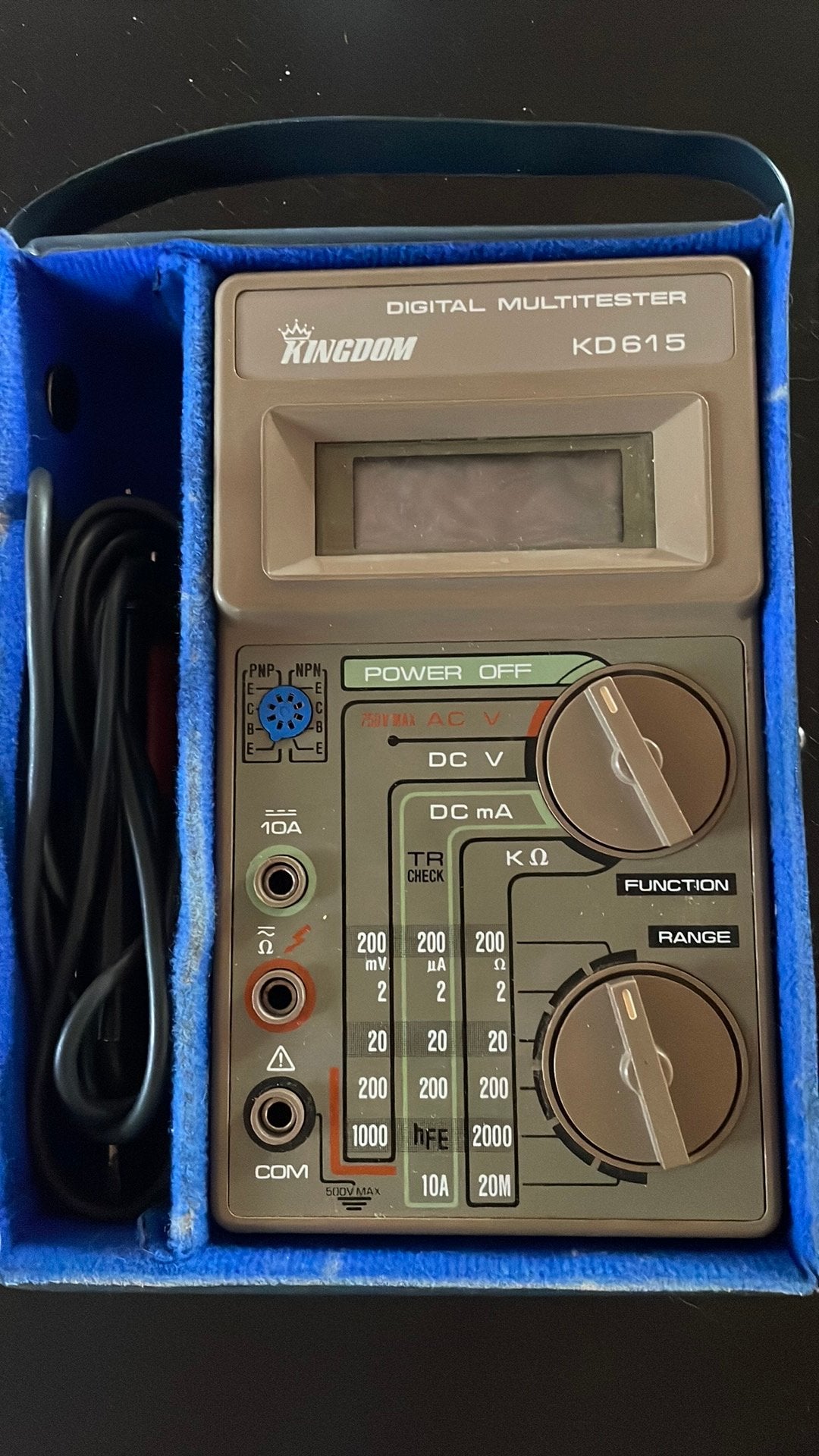 Kingdom KD615 vintage digitale multimeter, Doe-het-zelf en Bouw, Ophalen of Verzenden, Gebruikt, Multimeter