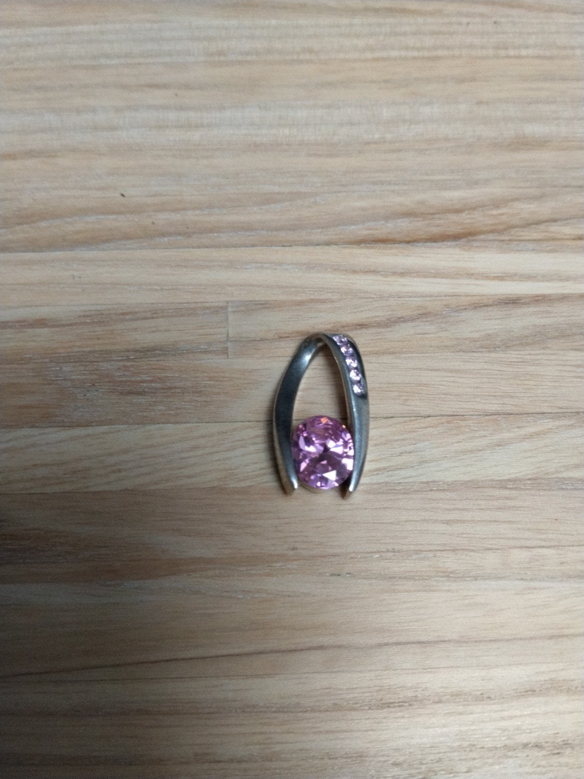 pendentif pierre rose, Enlèvement ou Envoi, Rose, Argent