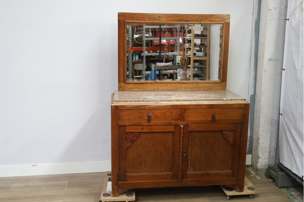 Art Deco kaptafel met spiegel en marmeren blad, Ophalen of Verzenden, Niet ingevuld, Niet ingevuld, Niet ingevuld
