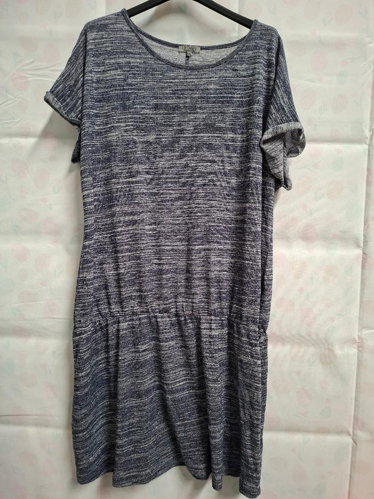 Liz Devy Casual Lifestyle jurk - Blauw-grijs gemêleerd, Kleding | Dames, Liz Devy, Verzenden, Maat 46/48 (XL) of groter, Zo goed als nieuw
