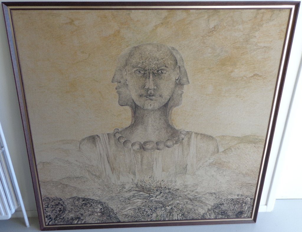 FRANS MINNAERT / DE CERIANEN / ORIGINEEL / 157x167cm / KADER, Antiek en Kunst, Ophalen, Figuren, Gesigneerd, Gemengde techniek