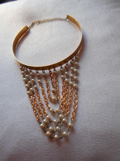 choker met parels, als nieuw, Ophalen of Verzenden, Zo goed als nieuw, Goud, Overige materialen