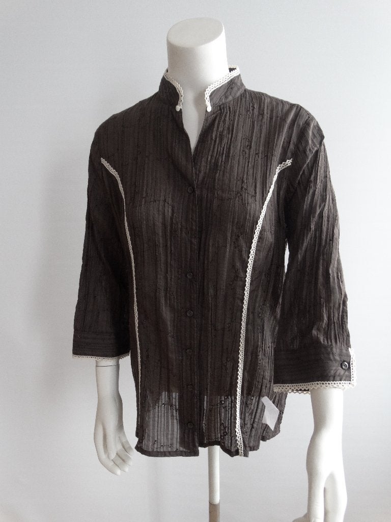 Damesblouse Steampunkstyle, Ophalen, Zo goed als nieuw, Maat 42/44 (L), Bruin