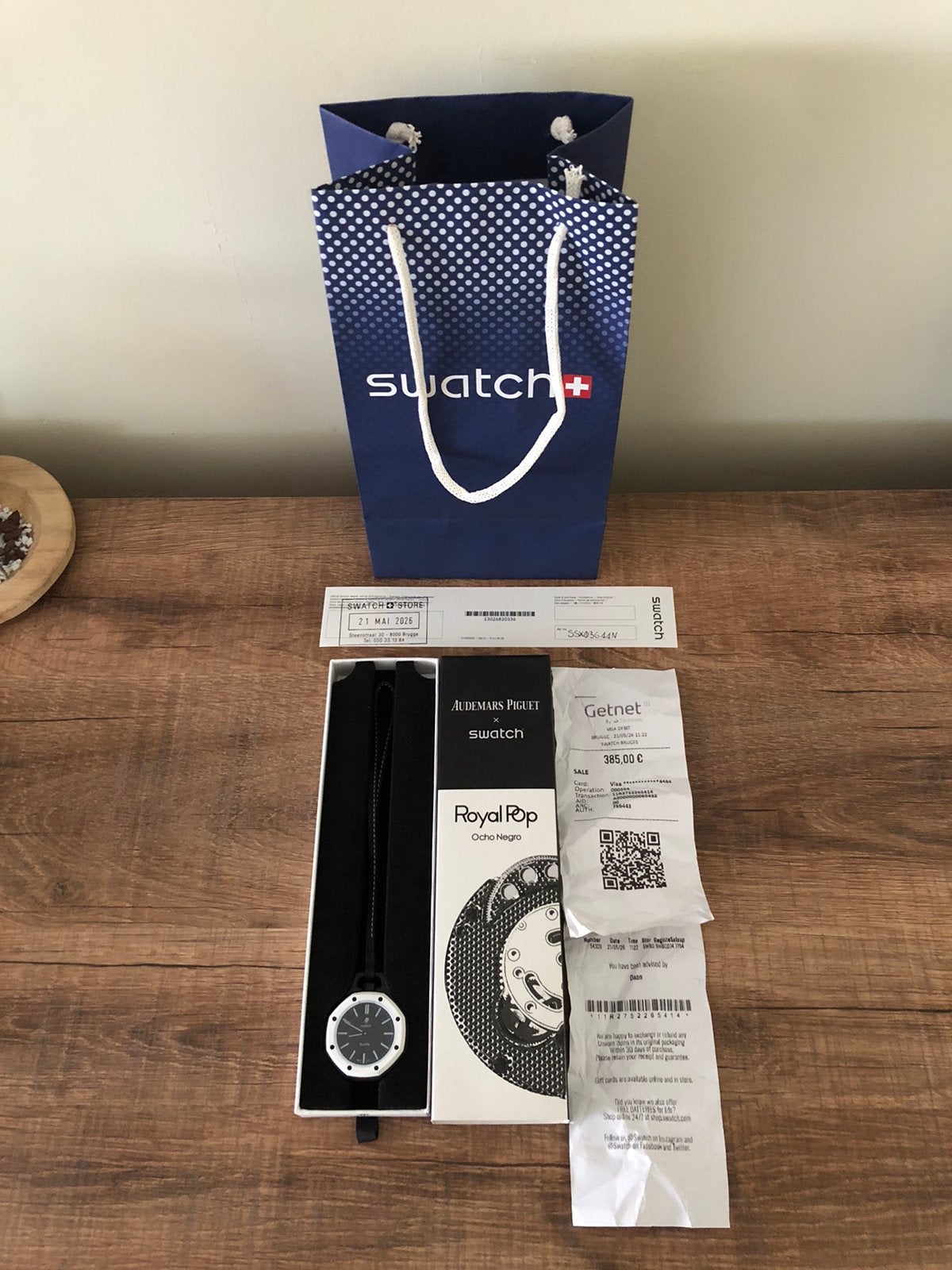 Swatch X Audemars Piguet, Handtassen en Accessoires, Horloges | Heren, Ophalen of Verzenden, Zo goed als nieuw, Zakhorloge