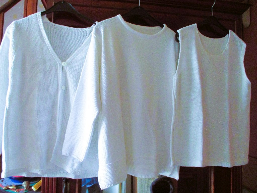 3 stuks , Tshirt, gilee en pull, nieuwe staat, samen 5 euro, Kleding | Dames, Truien en Vesten, ANDERE, Wit, Maat 46/48 (XL) of groter