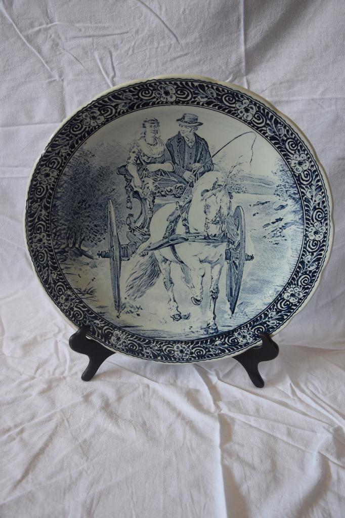 vintage Delfts blauw keramiek wandbord, Ophalen of Verzenden