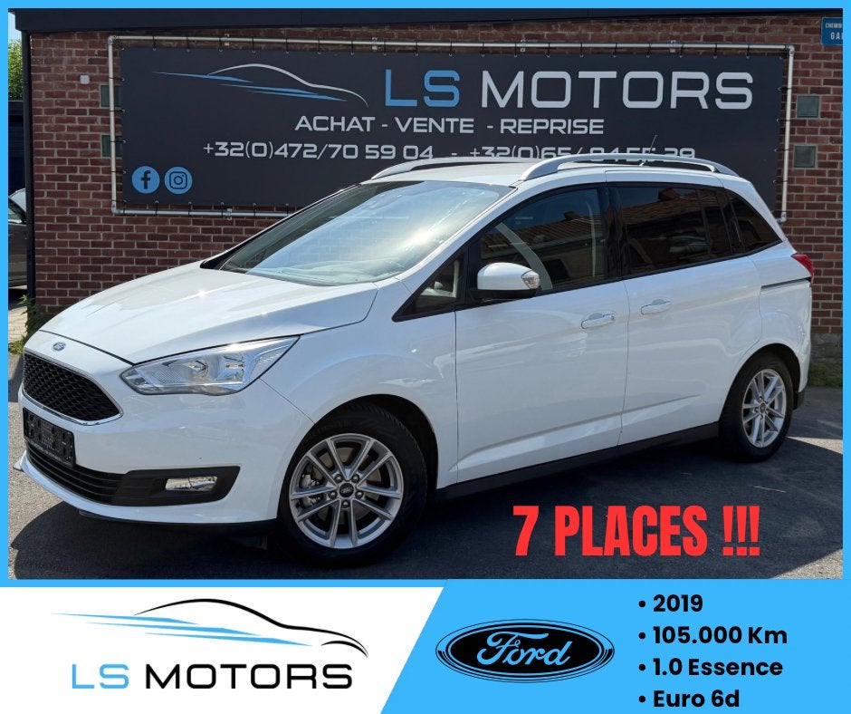 Ford Grand C-Max Titanium 7 ZITPLAATSEN!!!!, Voorwielaandrijving, Dealer onderhouden, Elektrische buitenspiegels, Bedrijf