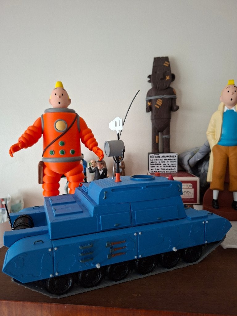Kuifje maanwagen Mannen op de maan, handgeschilderd, Ophalen of Verzenden, Nieuw, Overige typen