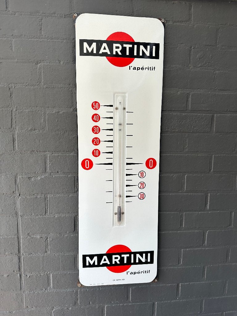 Thermomètre Martini en émail de 1964, Enlèvement, Utilisé, Autres types