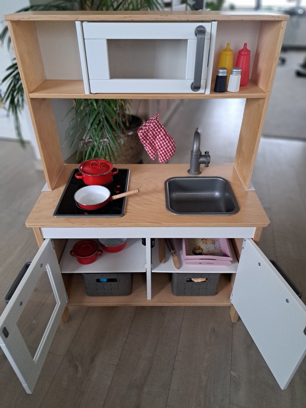 Speelgoedkeuken IKEA incl veel speelgoedeten en potjes, Ophalen, Hout, Speelkeuken