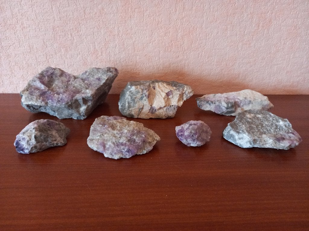 7 X fluorine de Lavaux Sainte-Anne - Belgique, Collections, Minéraux & Fossiles, Enlèvement ou Envoi, Minéral