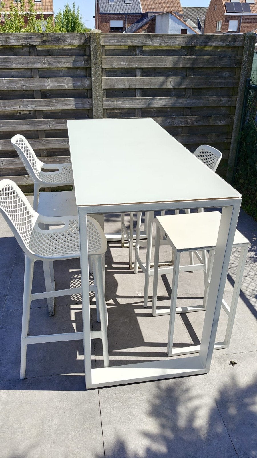 bartafel, Ophalen, 6 zitplaatsen, Aluminium, Zo goed als nieuw