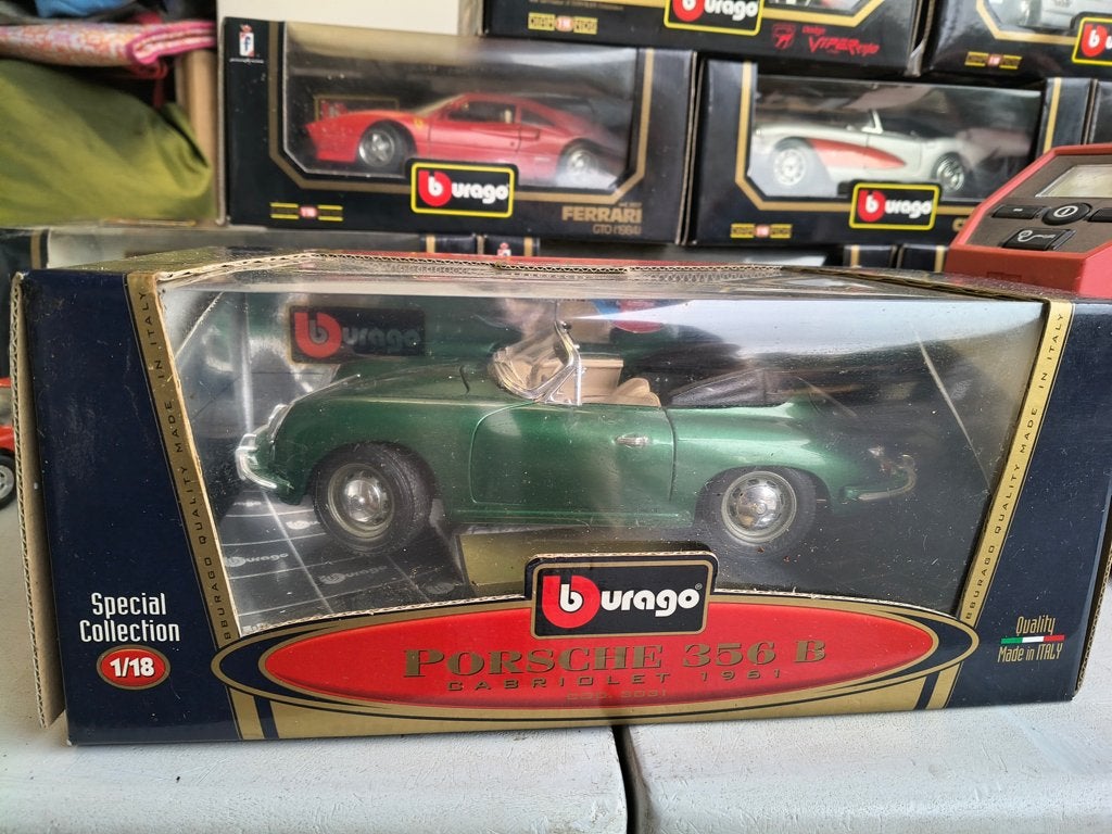 Bburago Porsche 356 B Cabriolet 1961, Ophalen, Zo goed als nieuw, Auto, Burago