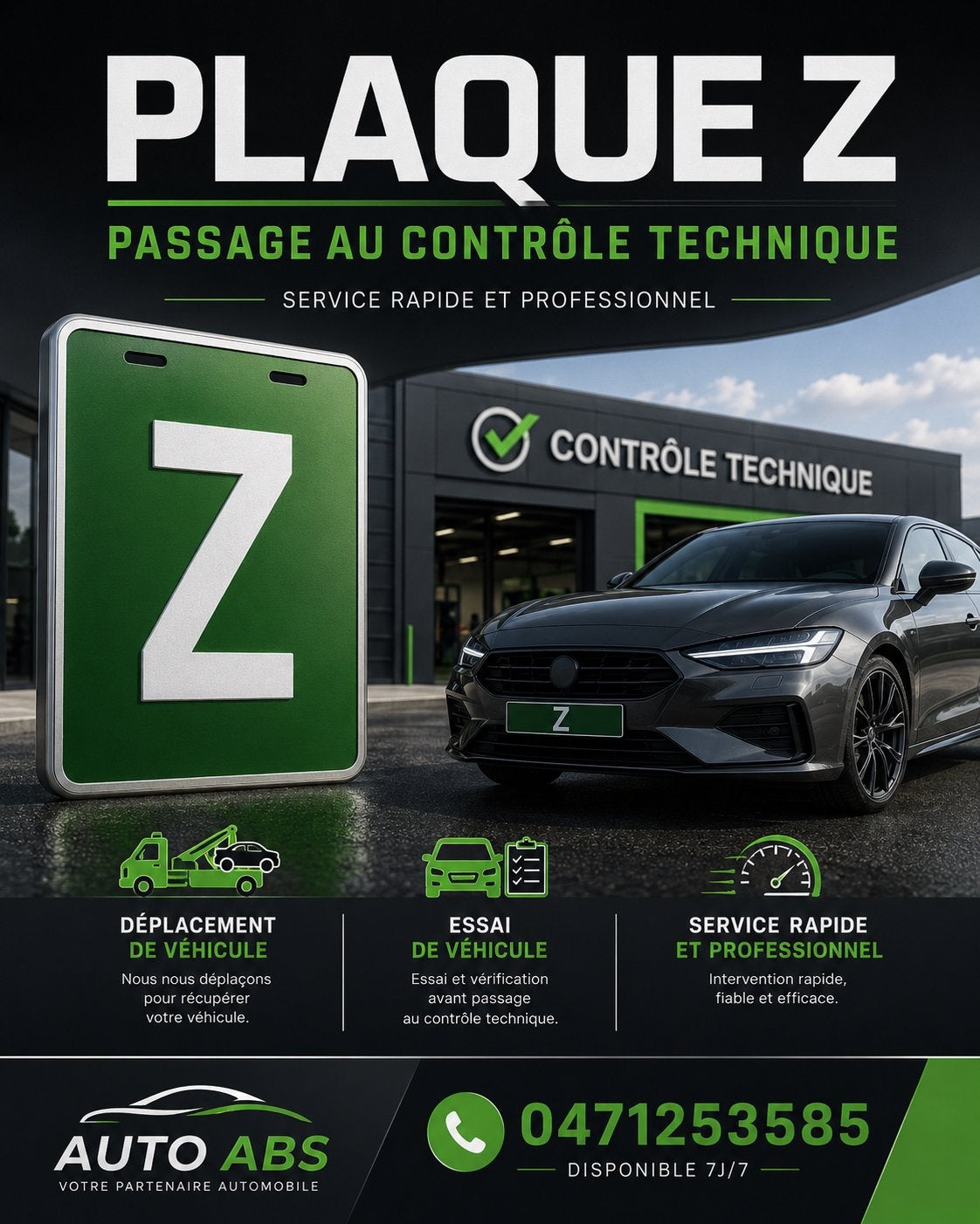 Plaque Z Controle technique, Autos : Divers