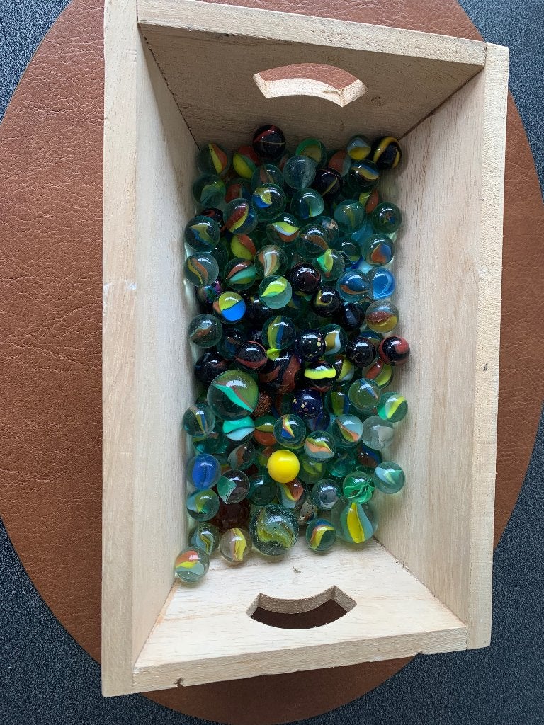 Assortiment glazen knikkers – ca. 1 kg, Ophalen of Verzenden, Gebruikt