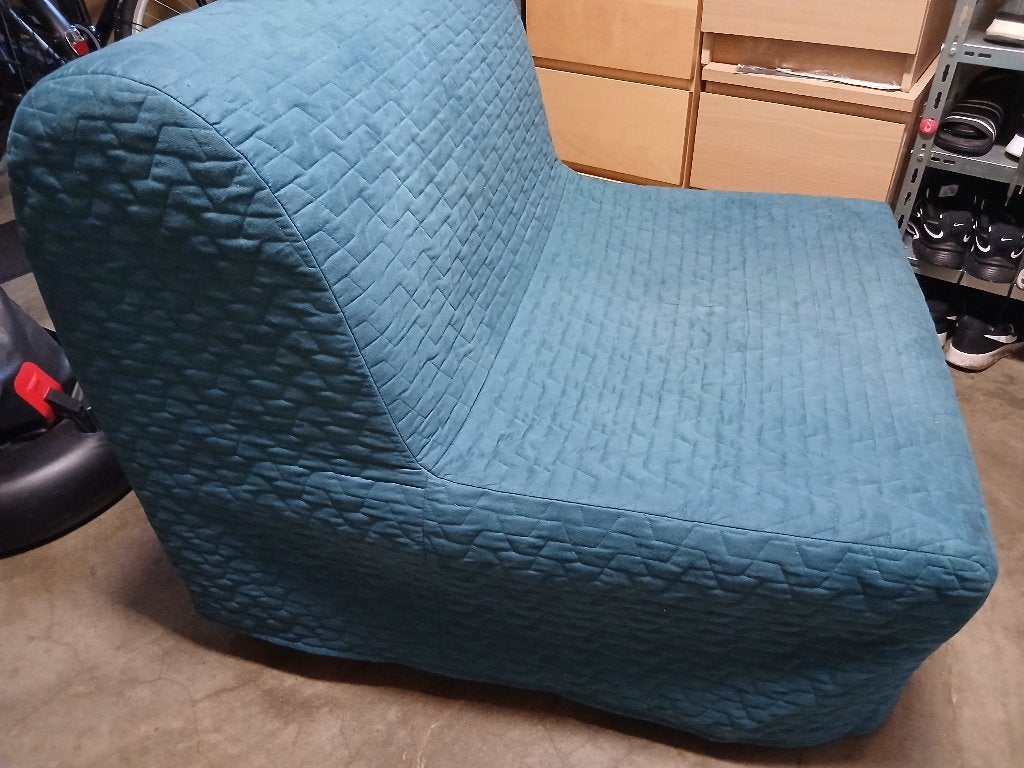 lycksele lövås Slaapfauteuil Ikea, Une personne, Utilisé, 200 cm, Bleu