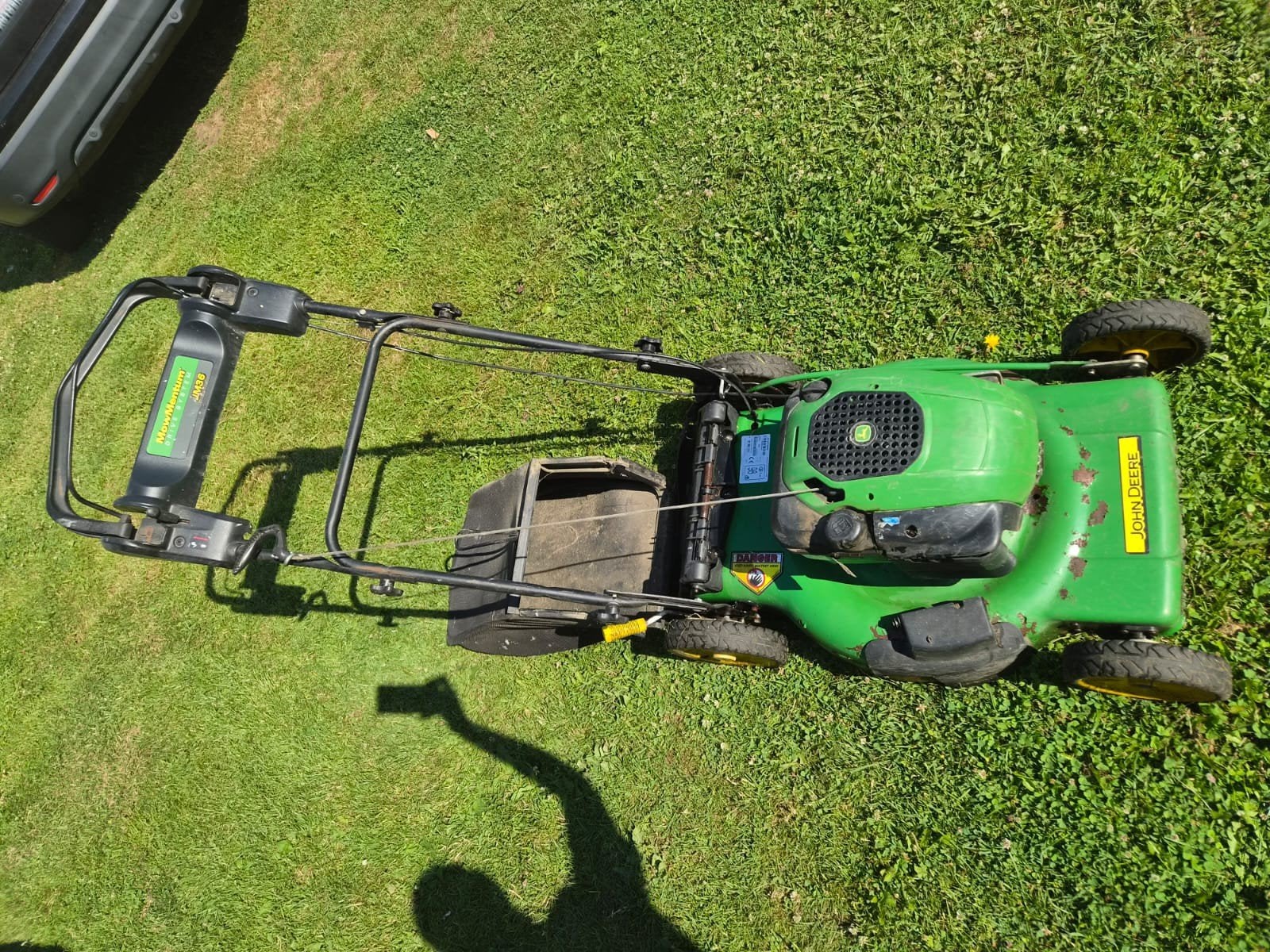 Grasmaaier John Deere zelftrekker, Ophalen