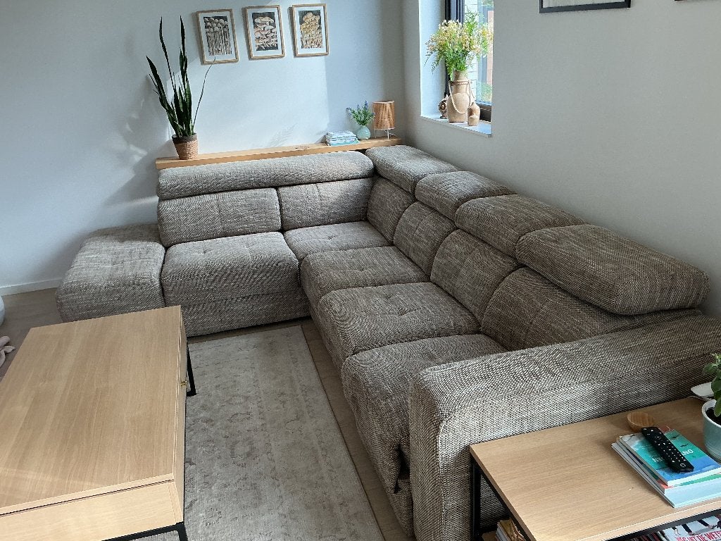 Hoeksalon met elektrische relaxzetel, Enlèvement, Utilisé, Tissus