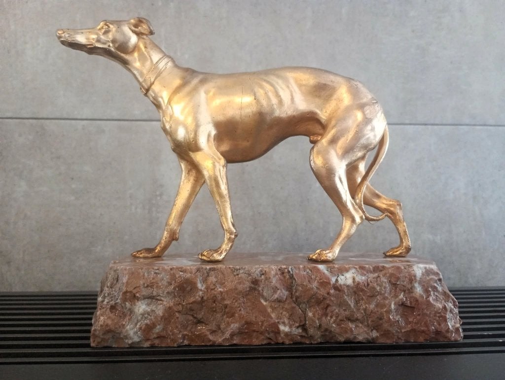 Matière pour chien Hazewind en bronze artificiel (lévrier), Enlèvement ou Envoi