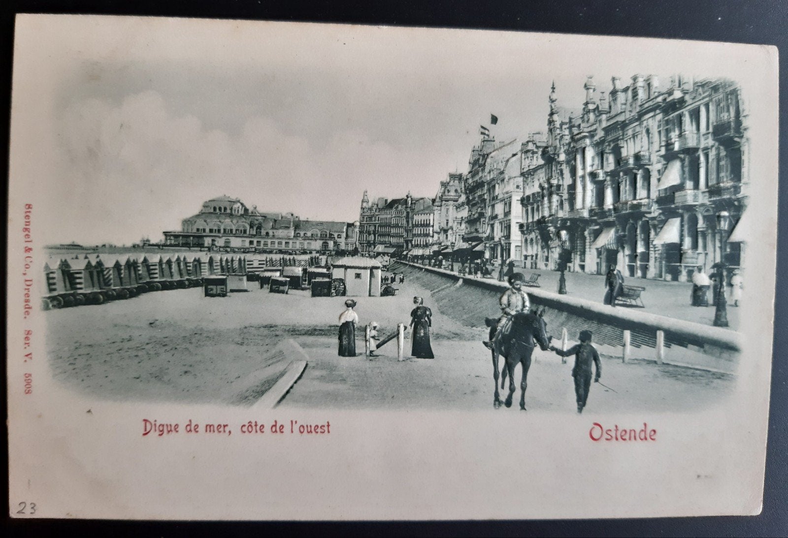postkaart OOSTENDE la digue ZEEDIJK Ostende, Ophalen of Verzenden