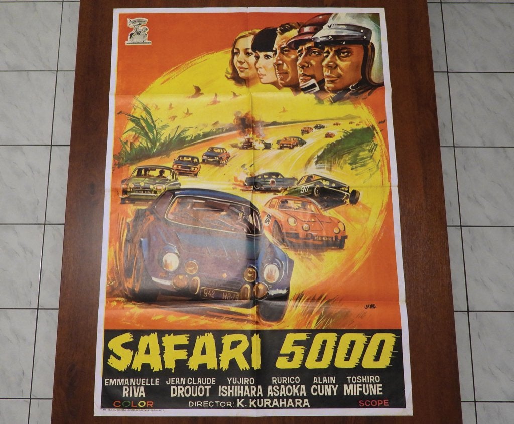 Vintage 1972 poster affiche Alpine Renault A110 100x70 TOP!, Rechthoekig Staand, Deurposter of groter, Ophalen of Verzenden, Zo goed als nieuw