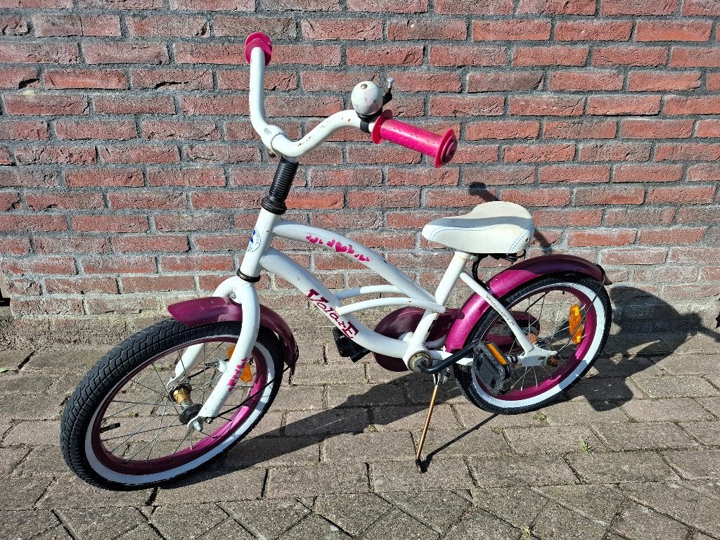 Meisjesfiets 16 Inch - Volare - Paars/Roze/Wit, Fietsen en Brommers, Ophalen, Terugtraprem, Nieuw, Volare Kinderfiets