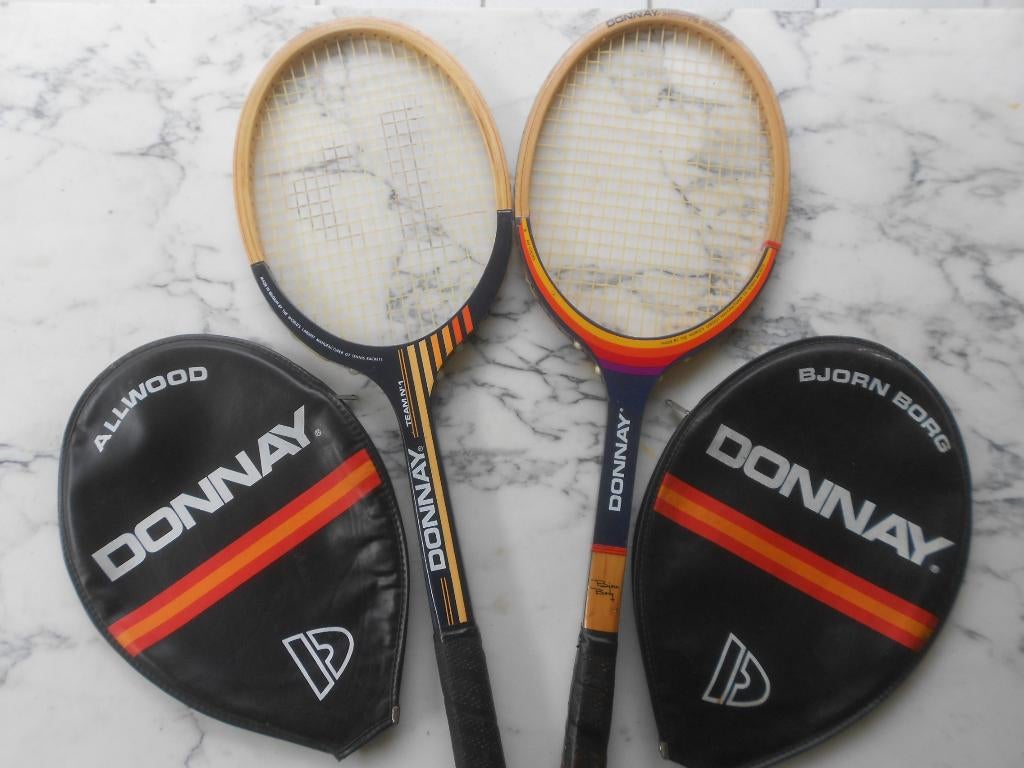 Raquette de tennis Donnay Borg + Team N1 (+ housses)., Enlèvement ou Envoi, Raquette