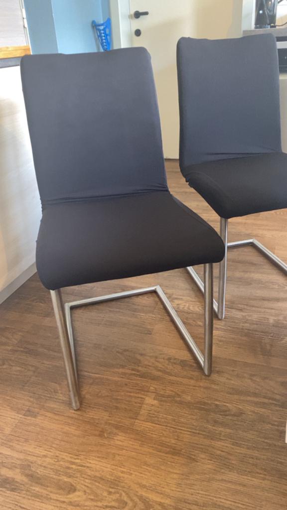 6 stoelen in goede staat, Huis en Inrichting, Stoelen, Ophalen, Gebruikt, Zwart, Stof