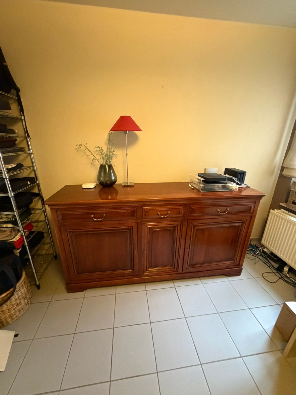 klassiek massief houten dressoir – 190 cm breed, Huis en Inrichting, Ophalen, Gebruikt, Met lade(s), 150 tot 200 cm