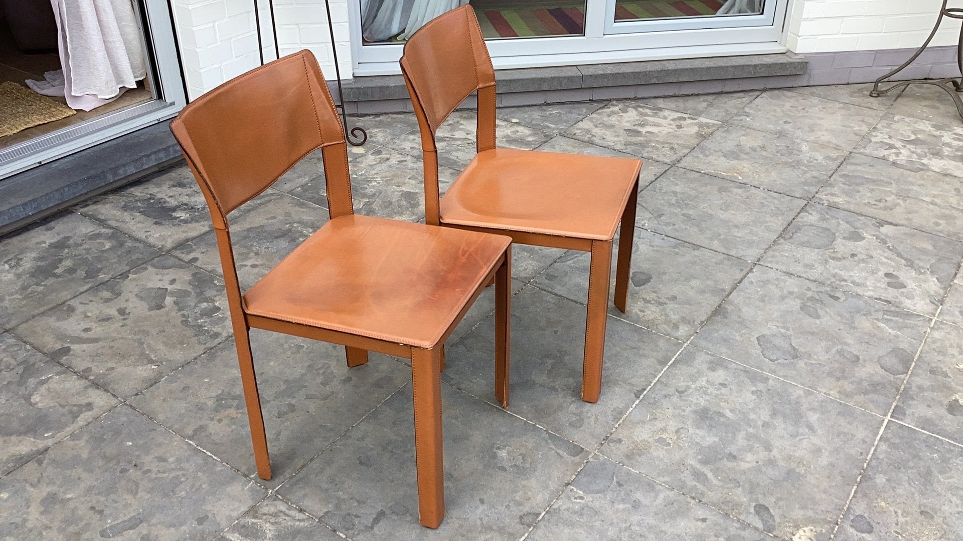 Chaise de salle à manger design avec structure en cuir, Antiquités & Art, Enlèvement
