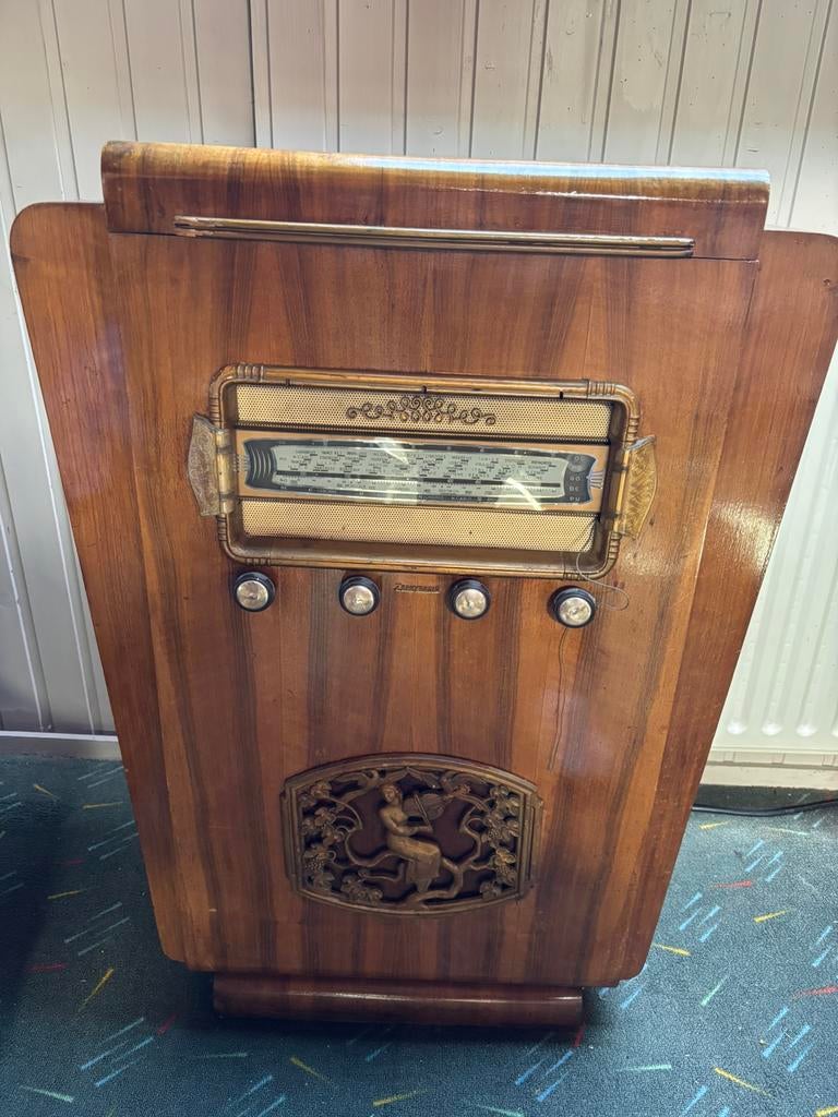 Zephyradio . Franse Art Deco platendraaier en radio, Antiek en Kunst, Ophalen