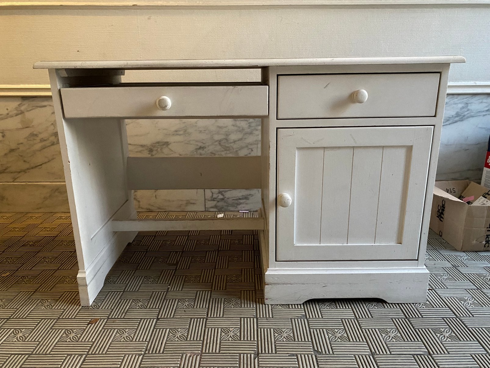 Bureau enfant et armoire assortie, Enlèvement, Blanc, Bureau enfant