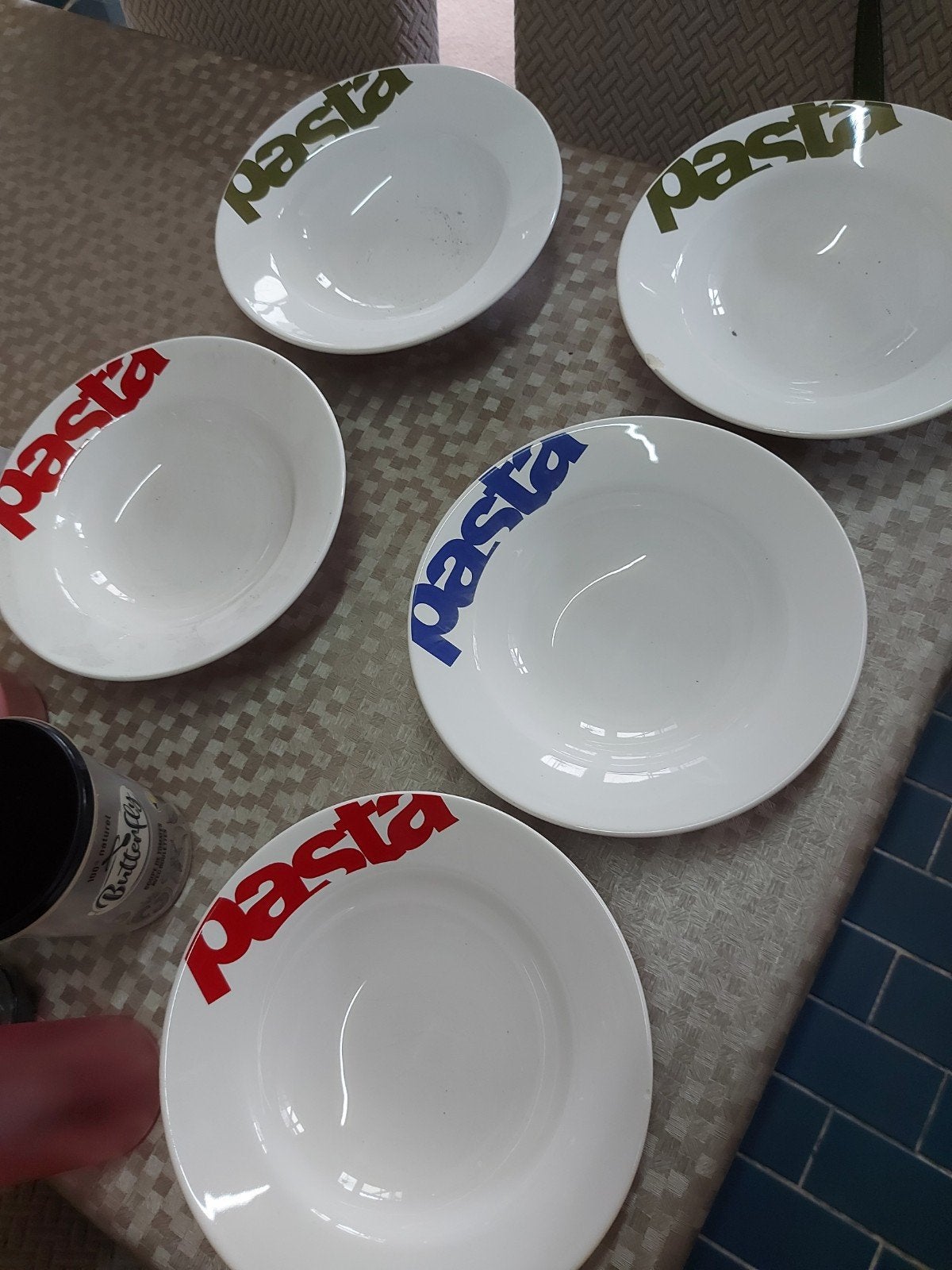 Set van 5 pastaborden, Ophalen of Verzenden