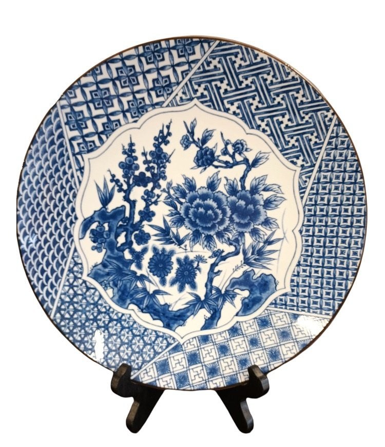 plat décoratif oriental bleu et blanc., Enlèvement