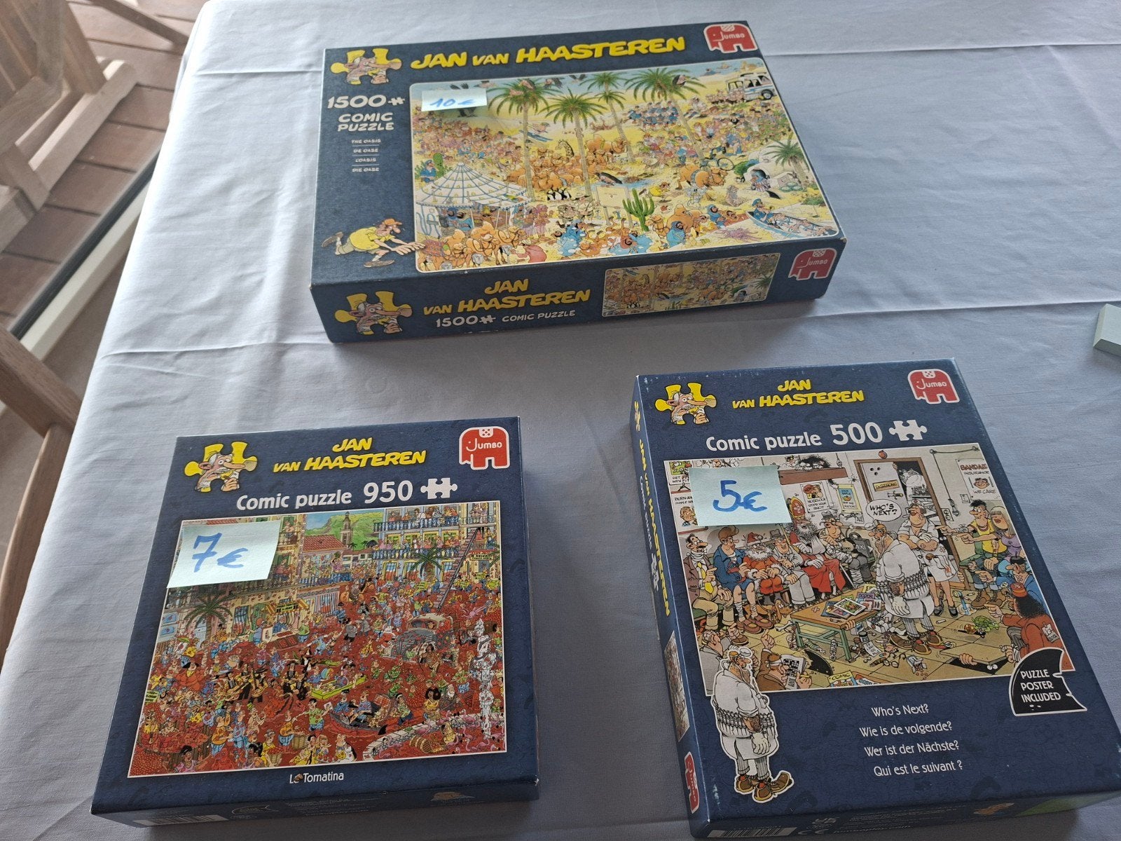 Puzzles Jan van Haasteren, Hobby & Loisirs créatifs, Enlèvement, 500 à 1500 pièces, Comme neuf, Livre casse-tête