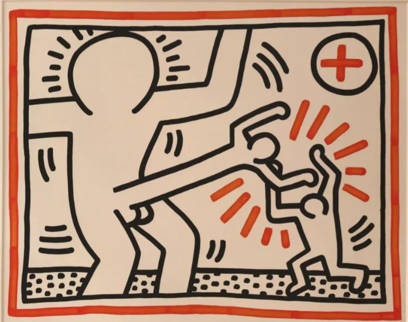 'After' Keith Haring | Untitled | Litho 'off set' | 70/50 cm, Antiek en Kunst, Kunst | Litho's en Zeefdrukken, Ophalen