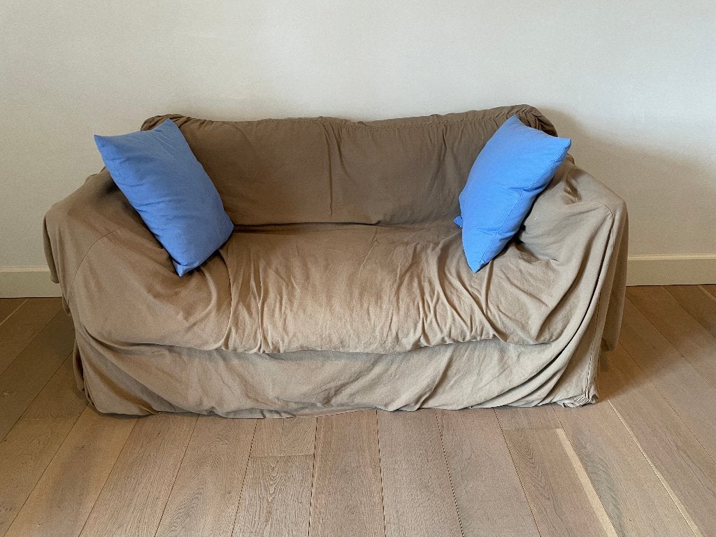 zetelbed, Ophalen, Zo goed als nieuw, Twijfelaar, Beige