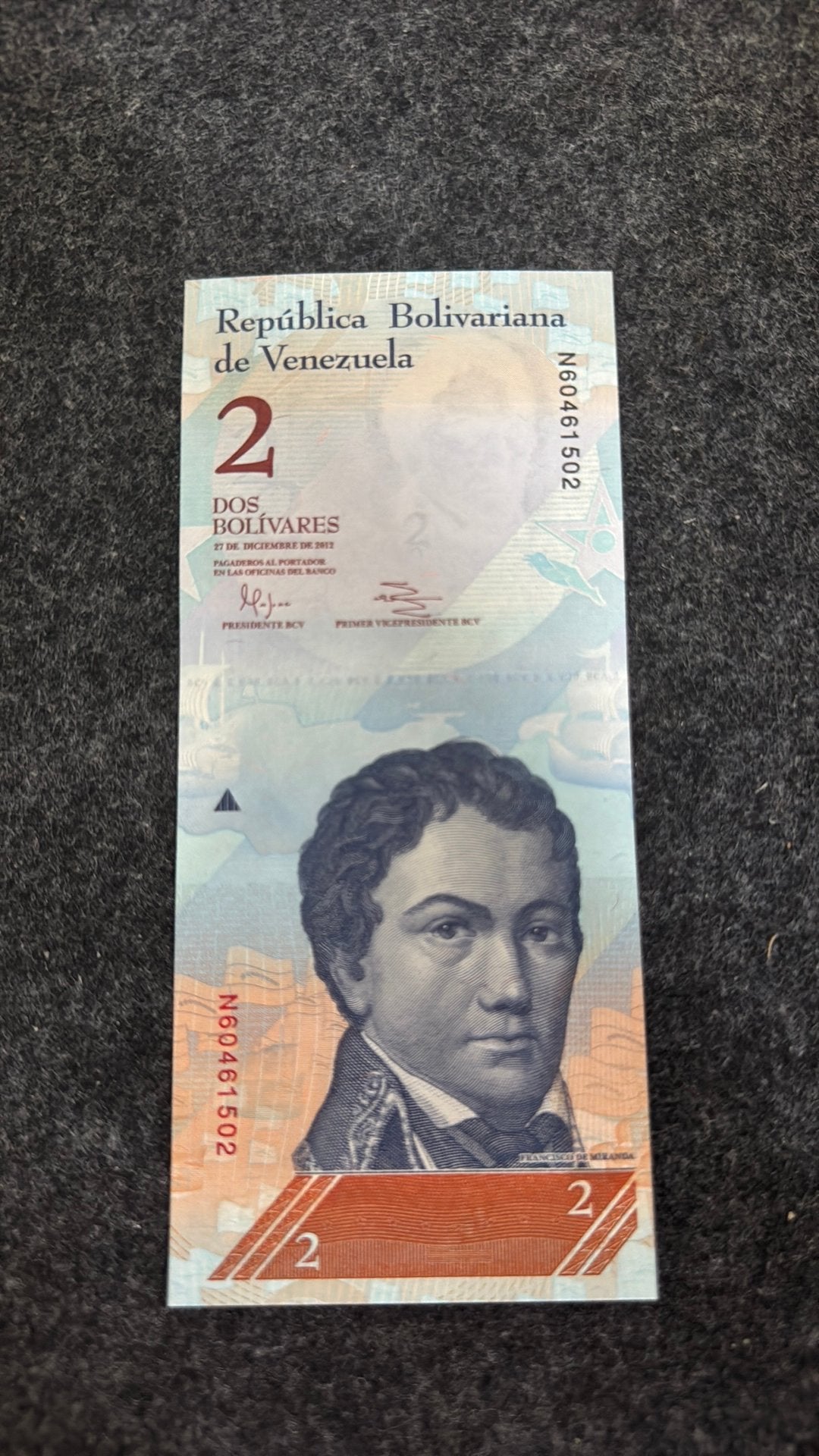 2 bolivares Venezuela UNC, Postzegels en Munten, Bankbiljetten | Amerika, Verzenden