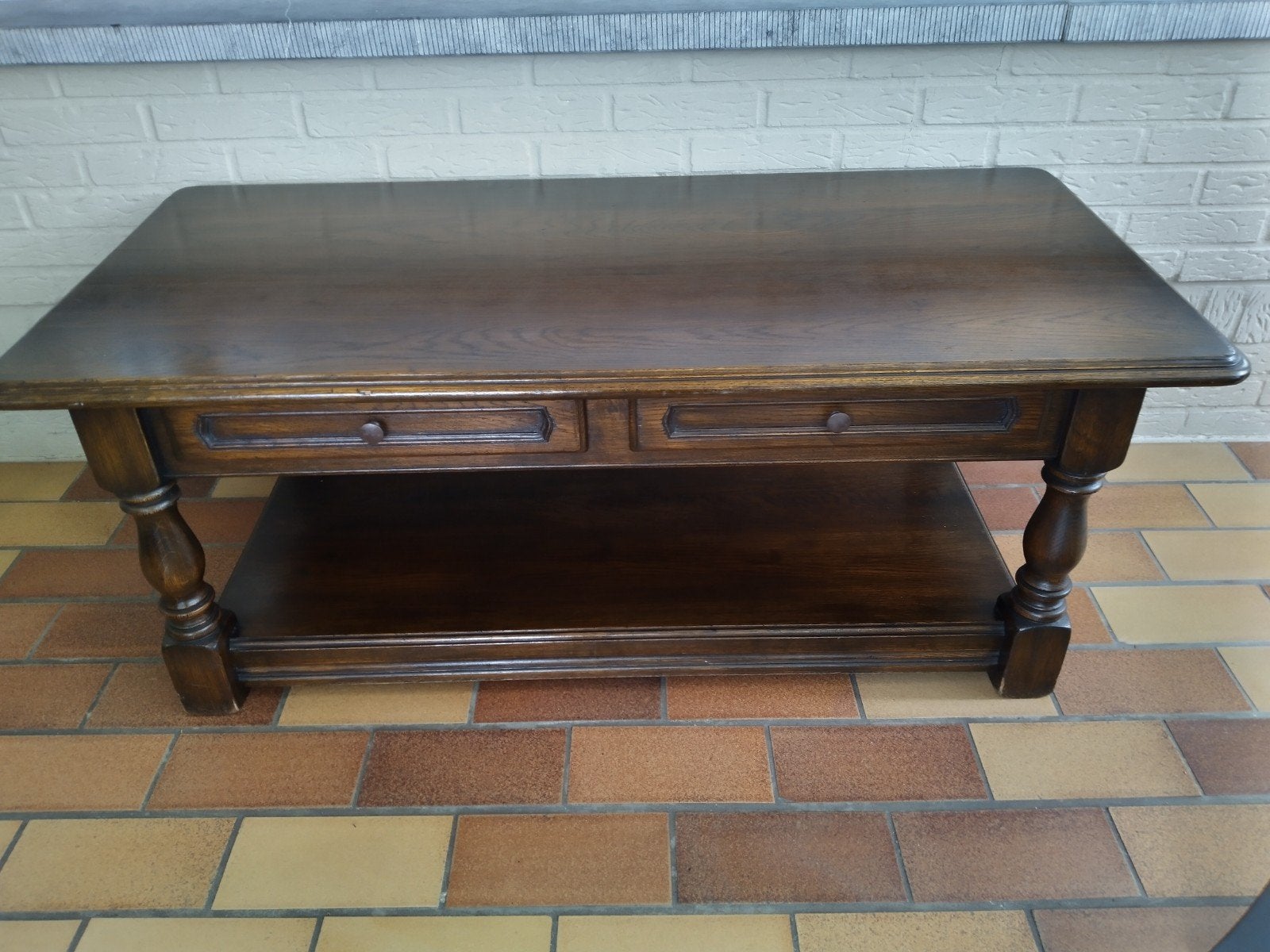 massief eiken salontafel met 2 laden, Enlèvement