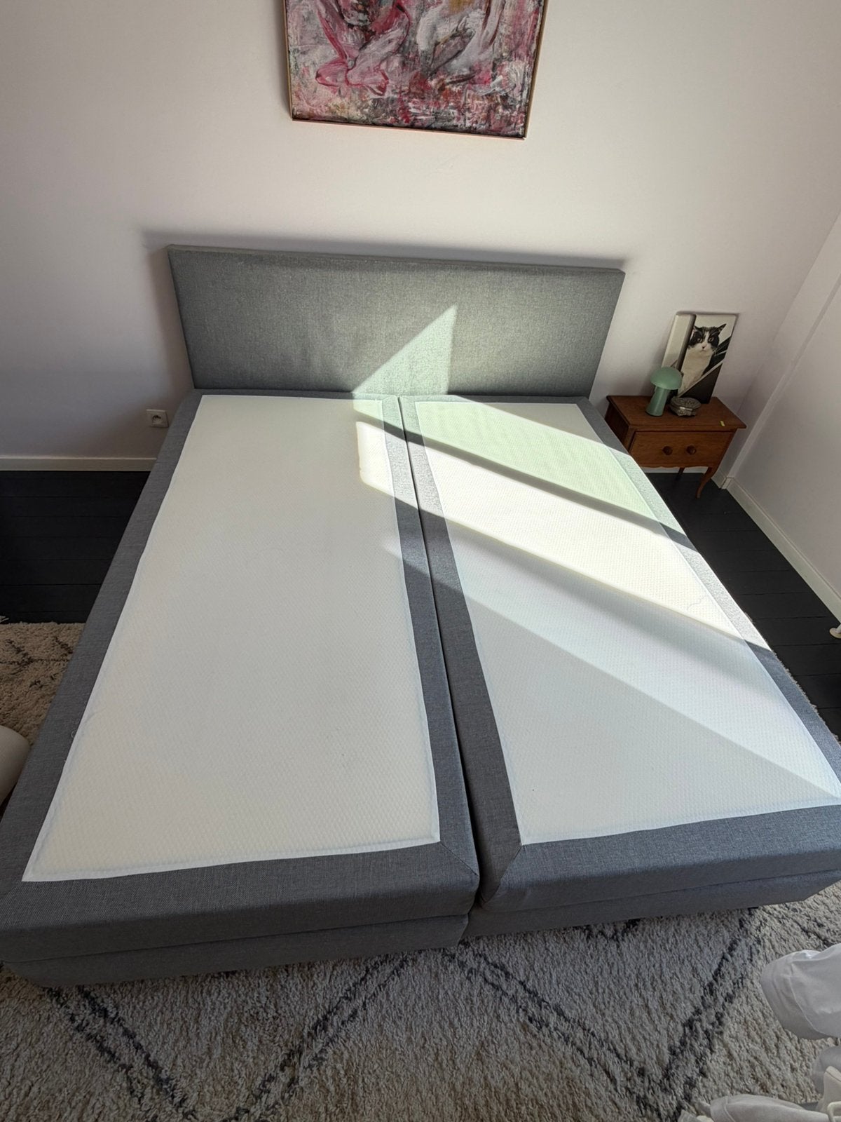 Te koop aangeboden: boxspring, Huis en Inrichting, Slaapkamer | Boxsprings, Ophalen, Zo goed als nieuw