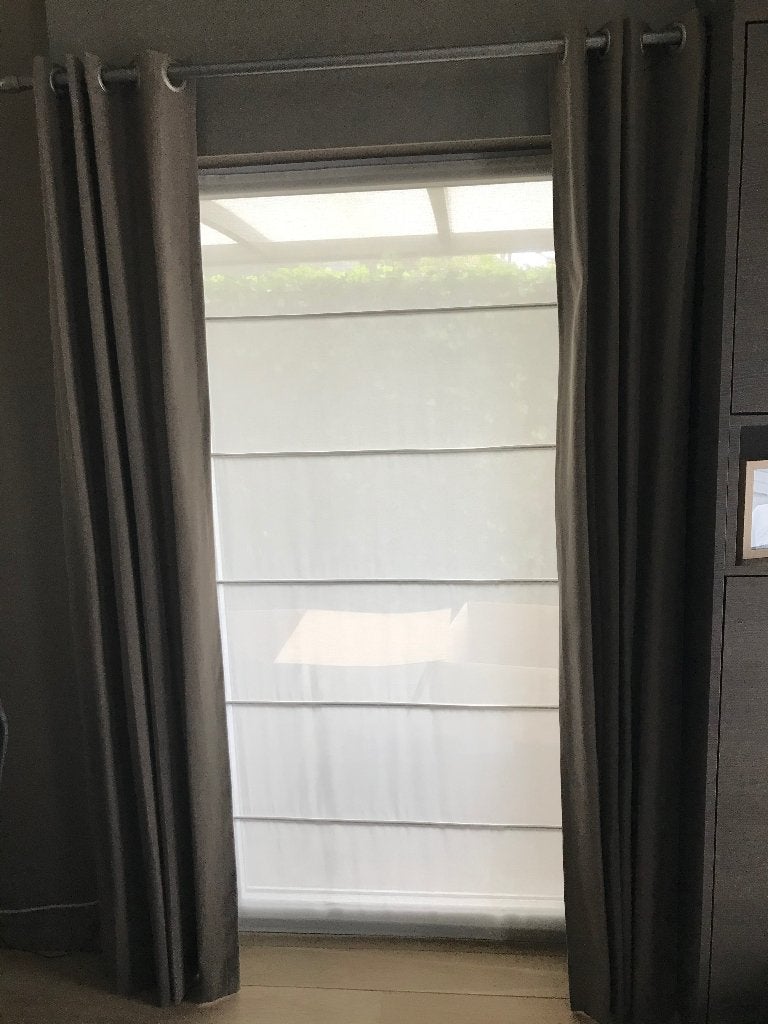 6 rideaux à anneaux taupe, Autres marques, Avec anneaux, Enlèvement, Autres matériaux