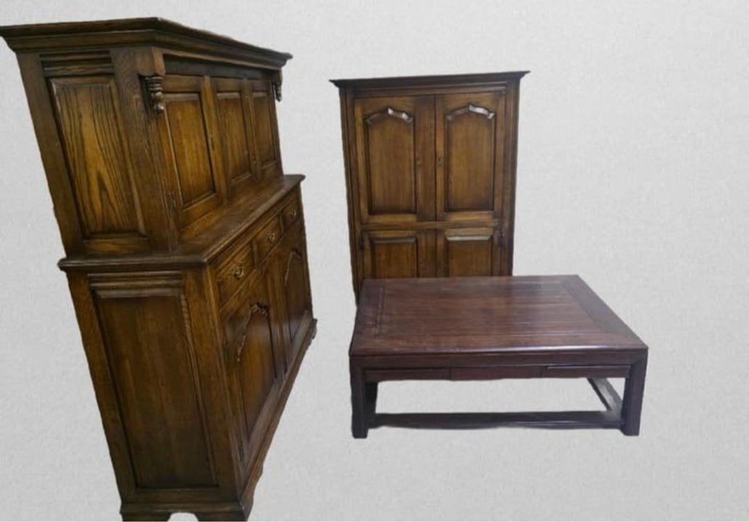 Landelijke massief eiken meubelset, Huis en Inrichting, Complete eetkamers, Ophalen