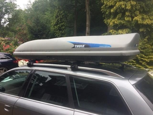 Xxl dakkoffer thule  TE HUUR 35€/week (5€/dag), Auto diversen, Dakkoffers, Ophalen