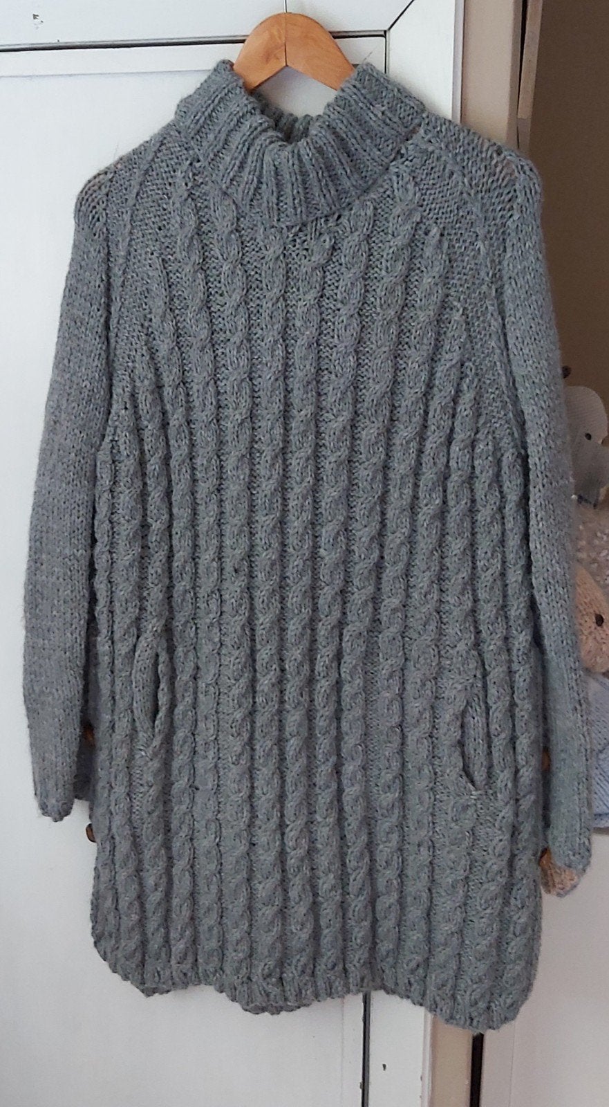 Prachtig gebreide jurk large..., Enlèvement ou Envoi, Gris, Robe