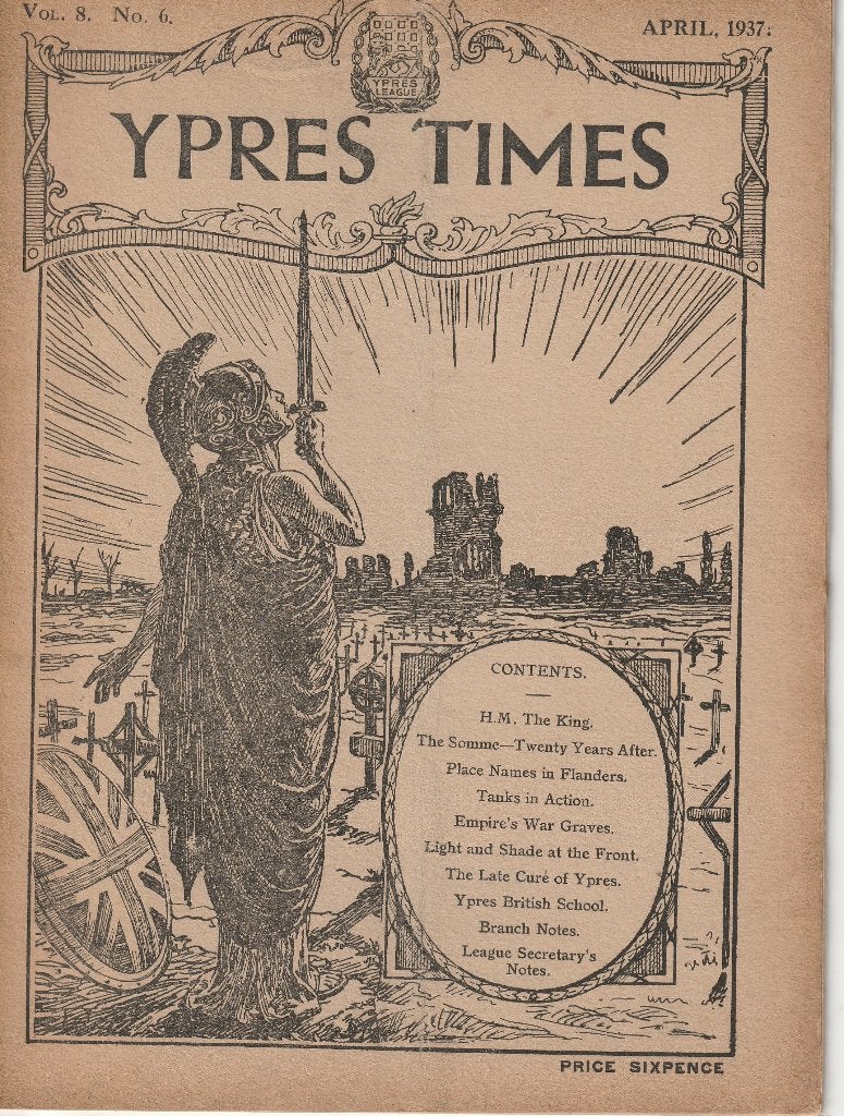 Oorlog Boek Ypres Times april 1937 vol.8 no 6, Ophalen of Verzenden